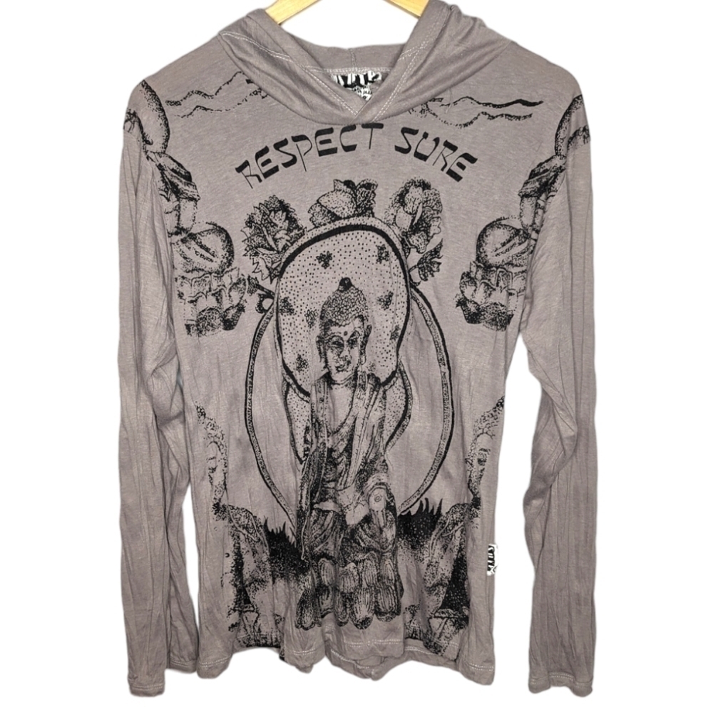 Sure Designs Respect Sure Buddha Hoodie Buddhism design size Woman's Medium